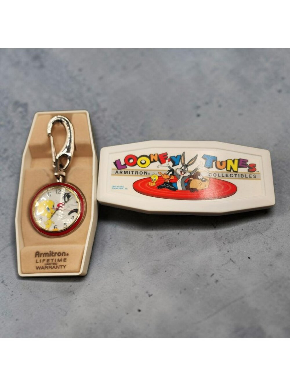 Looney Tunes Armitron 1996 Sylvester & Tweety Pocket Watch In Original Case